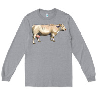 Heather Grey charolais cattle Long Sleeve Tee - LillyAllenDesigns