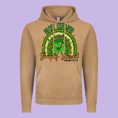 Not Lucky Simply Blessed Rainbow Vintage Hoodie Designed By Artiststas