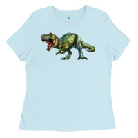 Baby Blue t rex dinosaur Ladies Tee - RanaPortraitStore