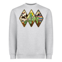 Heather Grey cactus serape cowhide Heavyweight Sweatshirt - JahusDesignShop