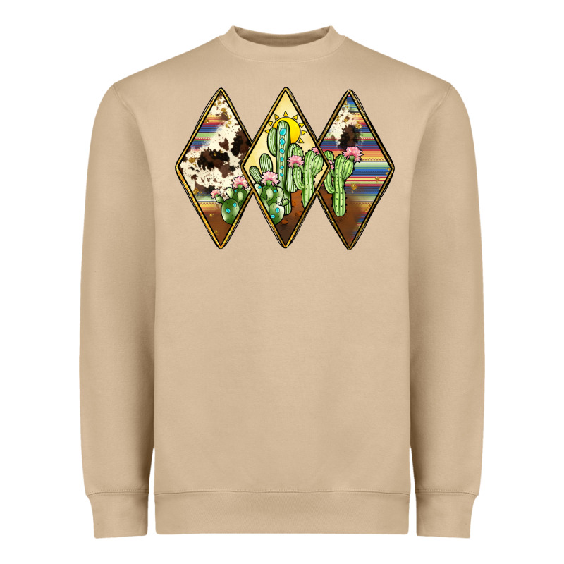 Cactus Serape Cowhide Heavyweight Sweatshirt by JahusDesignShop | Teevron