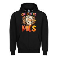 Black only here for the pies Zipper Hoodie - MaliasSmallBusiness