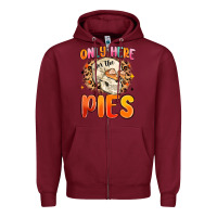 Burgundy only here for the pies Zipper Hoodie - MaliasSmallBusiness