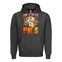 Charcoal Heather only here for the pies Zipper Hoodie - MaliasSmallBusiness
