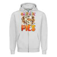 Dove Grey only here for the pies Zipper Hoodie - MaliasSmallBusiness