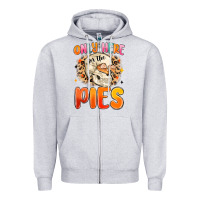 Heather Grey only here for the pies Zipper Hoodie - MaliasSmallBusiness