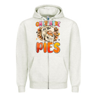 Oatmeal Heather only here for the pies Zipper Hoodie - MaliasSmallBusiness