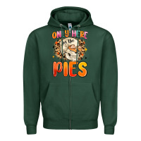 Sports Green only here for the pies Zipper Hoodie - MaliasSmallBusiness