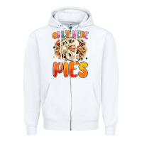 White only here for the pies Zipper Hoodie - MaliasSmallBusiness
