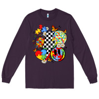 Plum retro autism awareness Long Sleeve Tee - JahusDesignShop