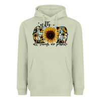 Matcha with god all things are possible sunflower Heavyweight Hoodie - Jasminsmagicworld
