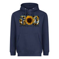 Navy with god all things are possible sunflower Heavyweight Hoodie - Jasminsmagicworld