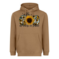 Toasted Coconut with god all things are possible sunflower Heavyweight Hoodie - Jasminsmagicworld