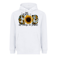 White with god all things are possible sunflower Heavyweight Hoodie - Jasminsmagicworld