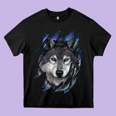 Wolf Scratch Mark Heavy Core Tee Designed By Ranaportraitstore