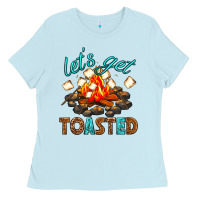 Baby Blue lets get toasted Ladies Tee - texasbilliewilder