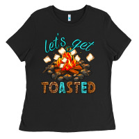 Black lets get toasted Ladies Tee - texasbilliewilder