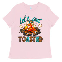 Bubblegum Pink lets get toasted Ladies Tee - texasbilliewilder
