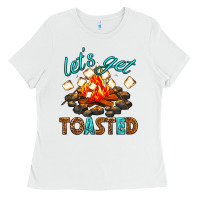 White lets get toasted Ladies Tee - texasbilliewilder