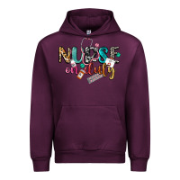 Mauve Wine Nurse on duty Urban Hoodie - CowGirlArtShop