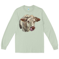 Matcha Charolais Cattle Face Long Sleeve Tee - LillyAllenDesigns