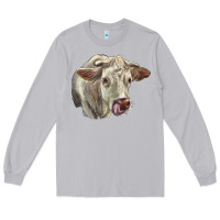 Moon Dust Charolais Cattle Face Long Sleeve Tee - LillyAllenDesigns