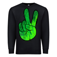 Black Green Peace Sign Premium Sweatshirt - Jasminsmagicworld