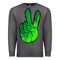 Charcoal Heather Green Peace Sign Premium Sweatshirt - Jasminsmagicworld