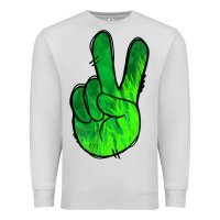 Dove Grey Green Peace Sign Premium Sweatshirt - Jasminsmagicworld