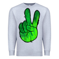 Heather Grey Green Peace Sign Premium Sweatshirt - Jasminsmagicworld