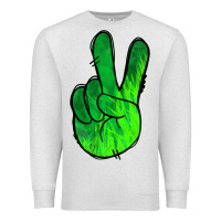 Oatmeal Heather Green Peace Sign Premium Sweatshirt - Jasminsmagicworld