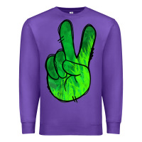 Purple Green Peace Sign Premium Sweatshirt - Jasminsmagicworld