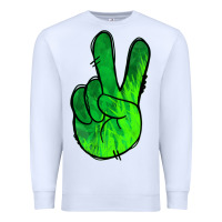 White Green Peace Sign Premium Sweatshirt - Jasminsmagicworld