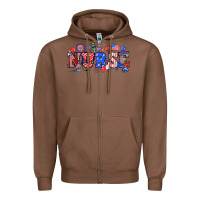 Chestnut 4th of july nurse Zipper Hoodie - NancyCooperArtShop