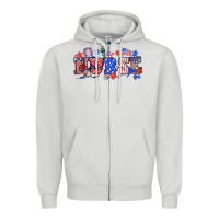 Dove Grey 4th of july nurse Zipper Hoodie - NancyCooperArtShop