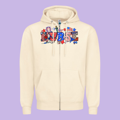 4th Of July Nurse Zipper Hoodie Designed By Nancycooperartshop