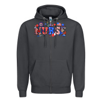 Smoke 4th of july nurse Zipper Hoodie - NancyCooperArtShop