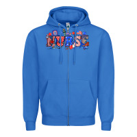 True Royal 4th of july nurse Zipper Hoodie - NancyCooperArtShop