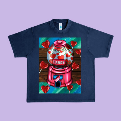 Candy Machine  With Heart Candies  Air Urban Heavy Tee Designed By Adodesignshop