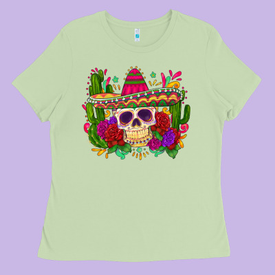 Mexican Skull Ladies Tee Designed By Zillion Design Studio