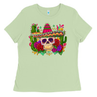 Matcha mexican skull Ladies Tee - Zillion Design Studio