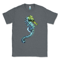 Charcoal Heather Blue Seahorse Classic Tee - LillyAllenDesigns