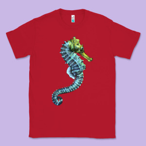 Blue Seahorse Classic Tee Designed By Lillyallendesigns
