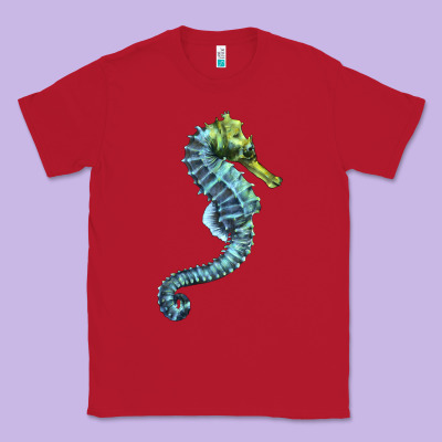 Blue Seahorse Classic Tee Designed By Lillyallendesigns