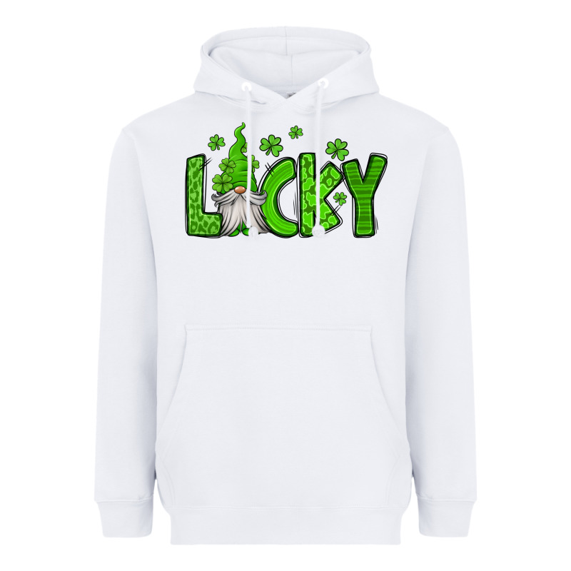 Lucky Gnome St Patricks Day Heavyweight Hoodie by Jasminsmagicworld | Teevron