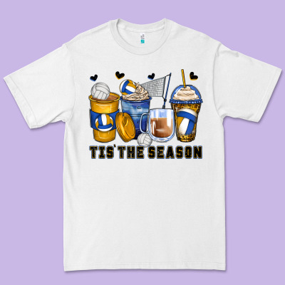 Tis' The Season Volleyball Coffee Cups Premium Tee Designed By Zillion Design Studio