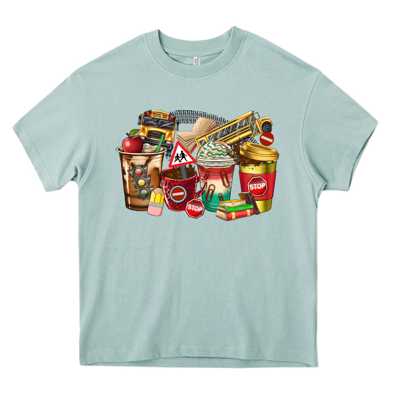 School Bus Driver Coffee Cups Heavy Core Tee by texasbilliewilder | Teevron