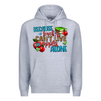 Heather Grey because teachers cant live on apples alone Premium Hoodie - NancyCooperArtShop
