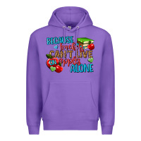 Purple because teachers cant live on apples alone Premium Hoodie - NancyCooperArtShop