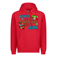 Red because teachers cant live on apples alone Premium Hoodie - NancyCooperArtShop